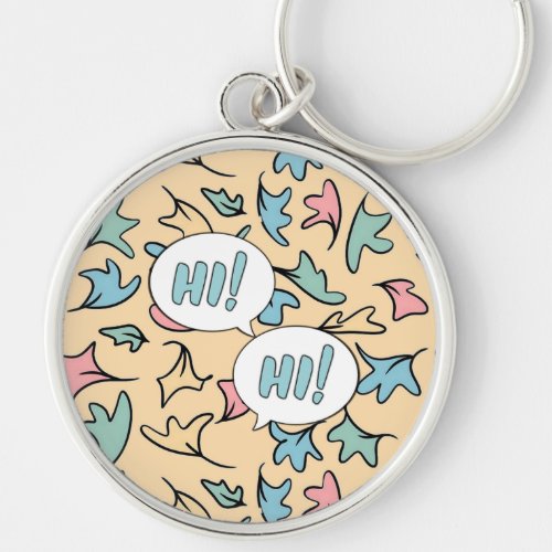 Pastel Leaves Yellow Keychain