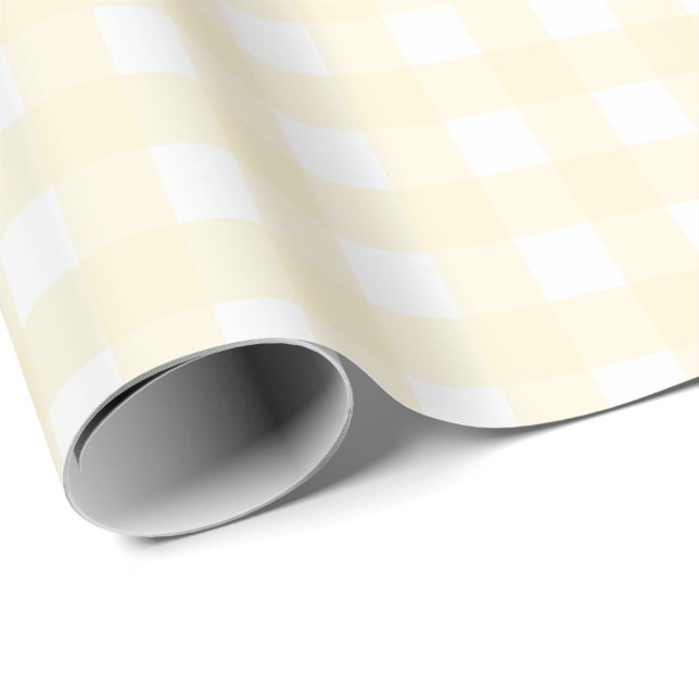 Pastel Lemon Gingham Wrapping Paper (Roll Corner)