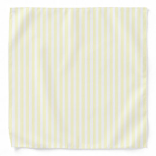Pastel Lemon Yellow and White Stripes Pale Yellow Bandana