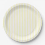 Pastel Lemon Yellow and White Stripes Pale Yellow Paper Plates