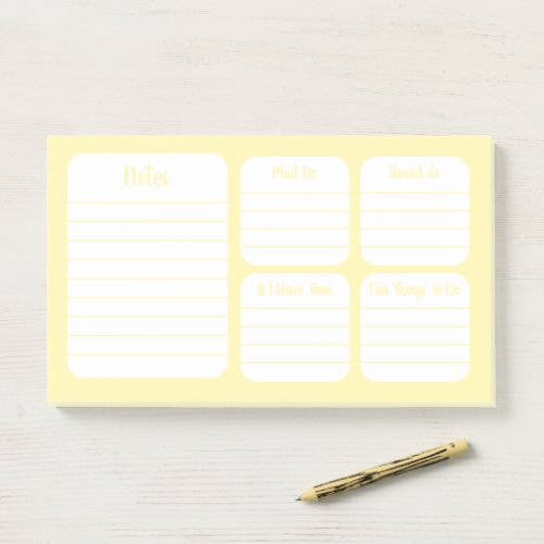 Pastel Lemon Yellow Daily Notes Planner