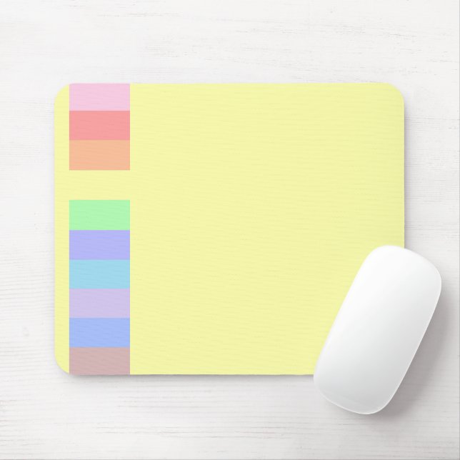 Pastel Lemon Yellow Mouse Pad (With Mouse)
