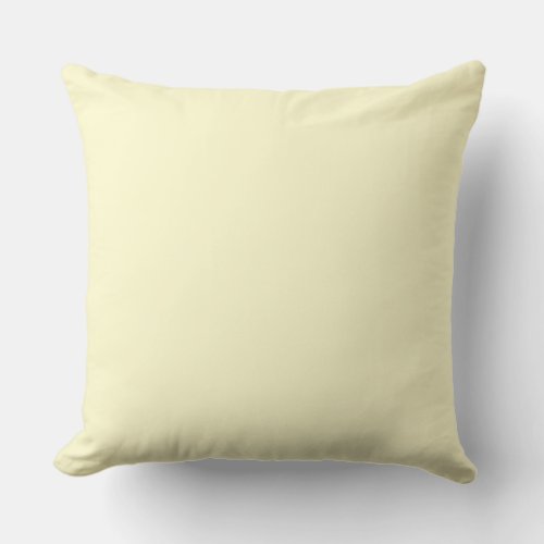 Pastel Lemon Yellow Pale Soft Meringue Yellow Throw Pillow