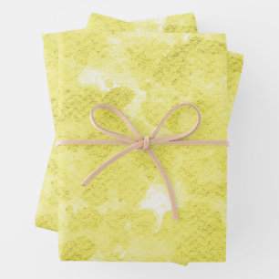Pastel Lemon Yellow Watercolor Wash Wrapping Paper Sheets