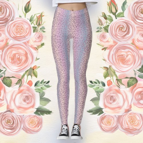 Pastel Leopard Print Leggings