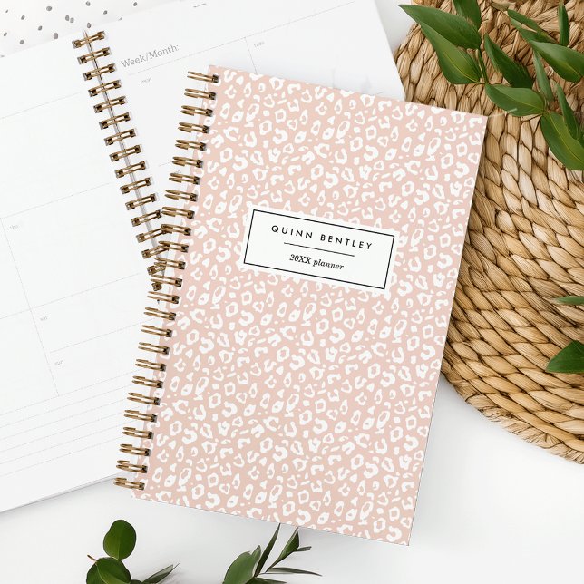 Pastel Leopard Print Personalized Planner | Blush (Creator Uploaded)