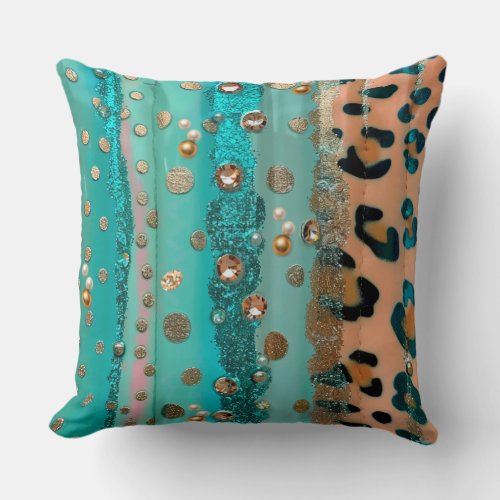 Pastel Leopard Skin Pattern Throw Pillow