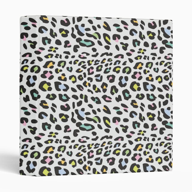 Pastel Leopard Spot Pattern 3 Ring Binder (Front/Spine)