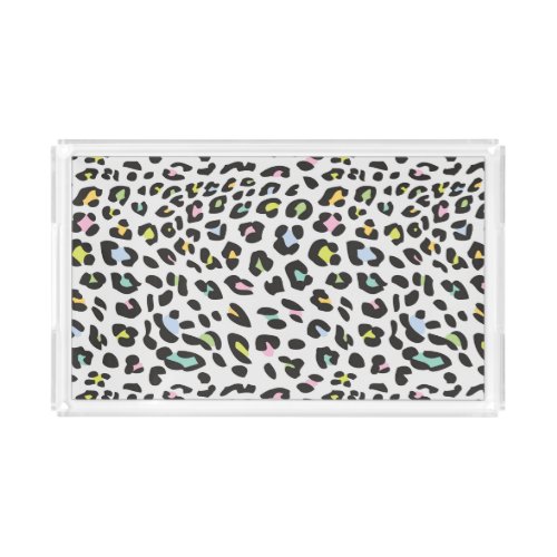 Pastel Leopard Spot Pattern Acrylic Tray