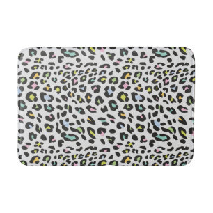 Pastel Leopard Spot Pattern Bath Mat