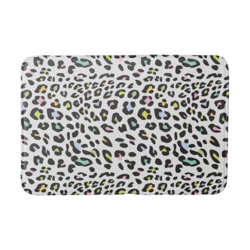 Pastel Leopard Spot Pattern Bath Mat
