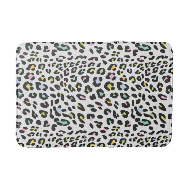 Pastel Leopard Spot Pattern Bath Mat (Front)