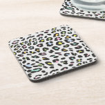 Pastel Leopard Spot Pattern Beverage Coaster