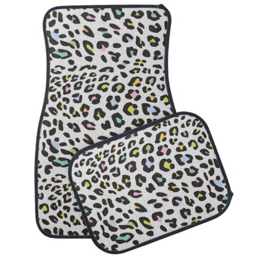 Pastel Leopard Spot Pattern Car Floor Mat
