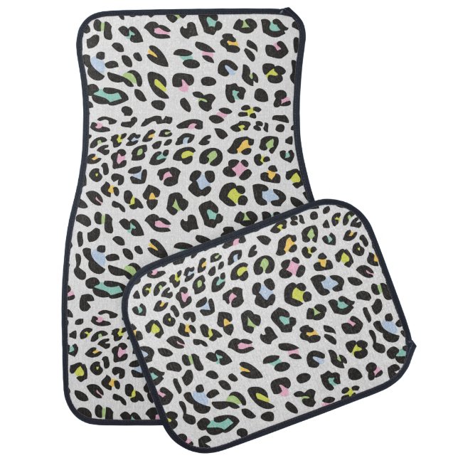 Pastel Leopard Spot Pattern Car Floor Mat (Set)