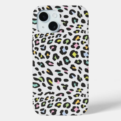 Pastel Leopard Spot Pattern iPhone 15 Case