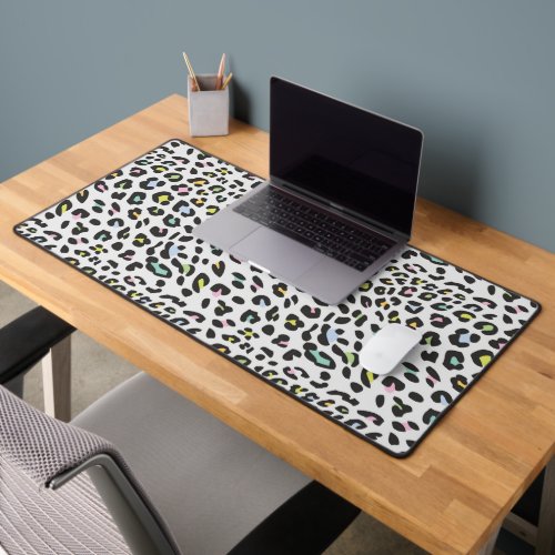 Pastel Leopard Spot Pattern Desk Mat
