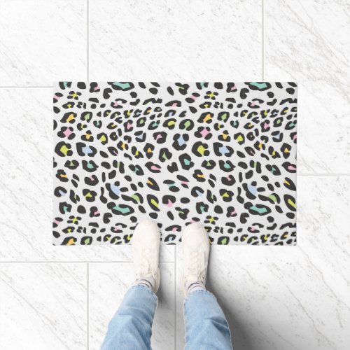 Pastel Leopard Spot Pattern Doormat