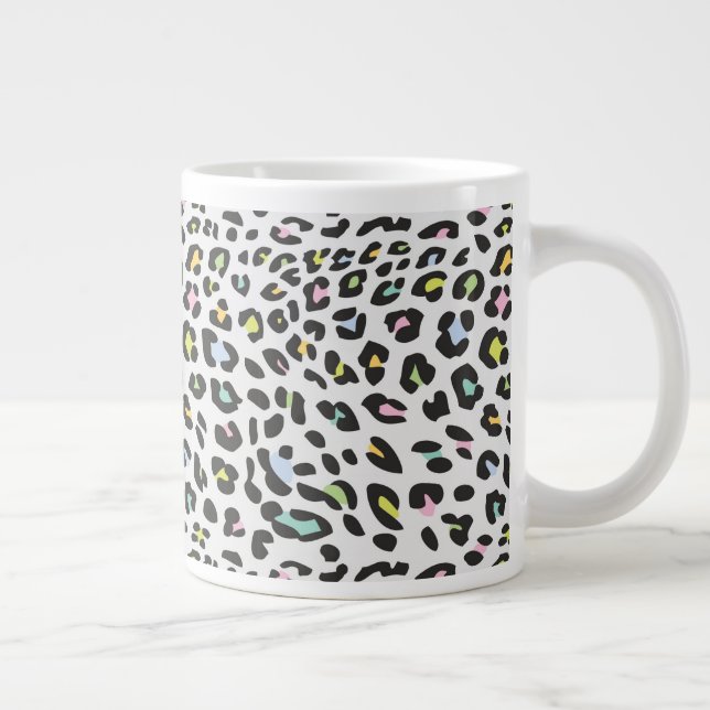 Pastel Leopard Spot Pattern Giant Coffee Mug (Right)