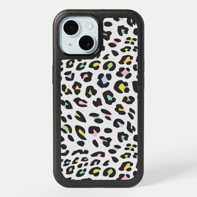 Pastel Leopard Spot Pattern iPhone 15 Case (Back)