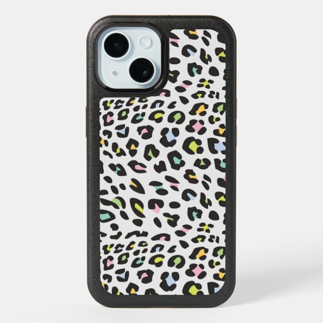 Pastel Leopard Spot Pattern iPhone 15 Case (Back)