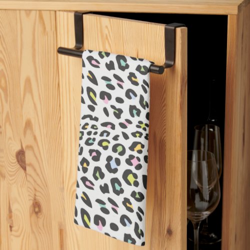 Pastel Leopard Spot Pattern Kitchen Towel