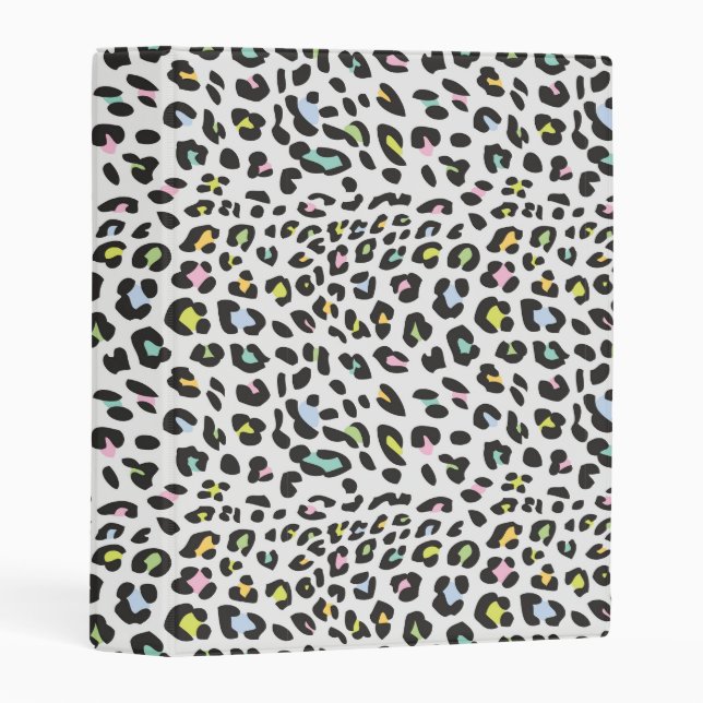 Pastel Leopard Spot Pattern Mini Binder (Front/Spine)