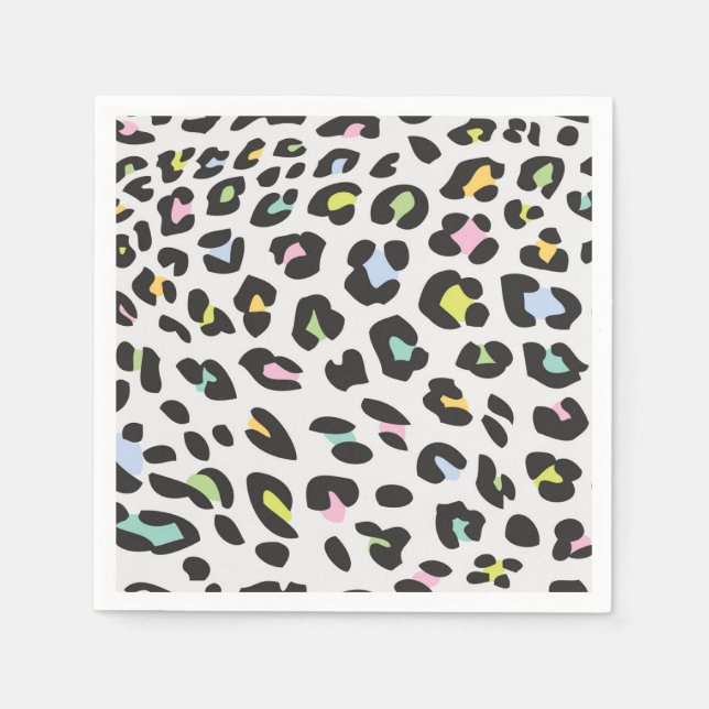 Pastel Leopard Spot Pattern Napkins (Front)