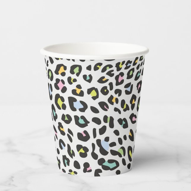 Pastel Leopard Spot Pattern Paper Cups (Front)