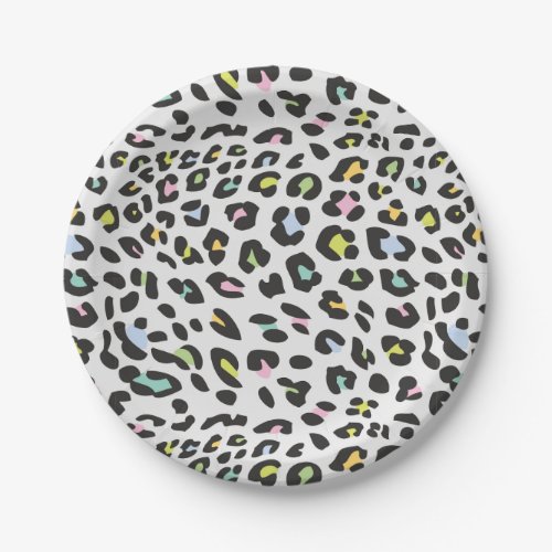 Pastel Leopard Spot Pattern Paper Plates