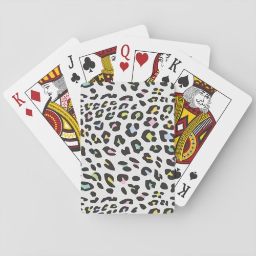 Pastel Leopard Spot Pattern Playing Cards
