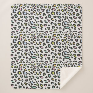 Pastel Leopard Spot Pattern Sherpa Blanket