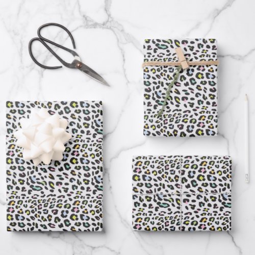 Pastel Leopard Spot Pattern Wrapping Paper Sheets