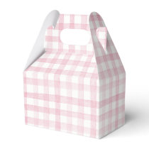 Pastel Light Baby Pink Gingham Check Plaid  Favor Boxes