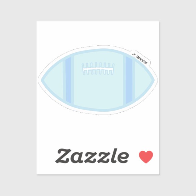 Pastel Light Blue Football Sticker (Sheet)