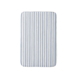 pastel light blue stripes style bath mat