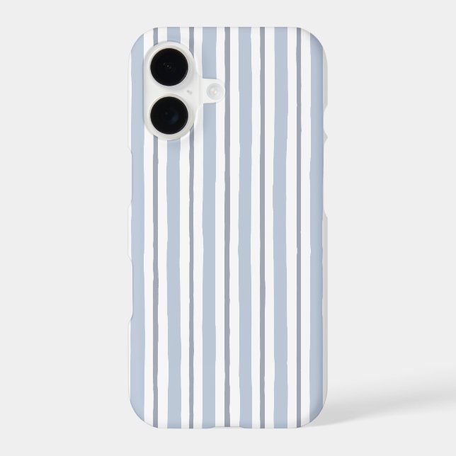 pastel light blue stripes style  iPhone case (Back)