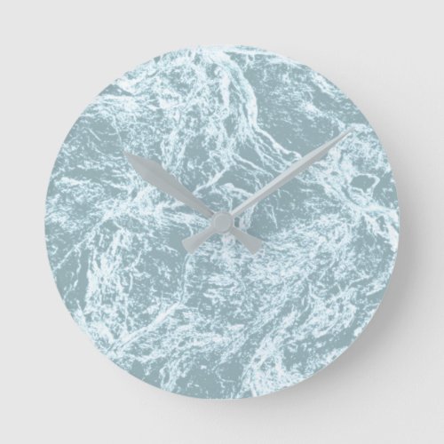 Pastel Light Turquoise Abstract Round Clock