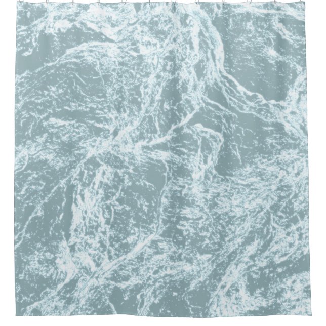 Pastel Light Turquoise Abstract Shower Curtain (Front)