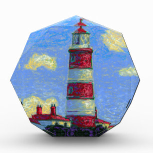 Pastel Lighthouse and Lavender Fields Acrylic Award