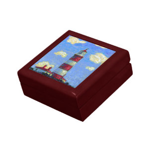 Pastel Lighthouse and Lavender Fields Jewelry Box