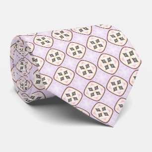 Pastel Lilac and Cream Fruit Slice Neck Tie