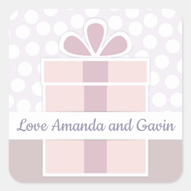 Pastel Lilac Box Personalised Gift Label (Front)