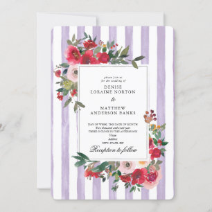 Pastel Lilac Colored Wedding Invitation
