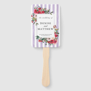 Pastel Lilac Colored Wedding Invitation Hand Fan