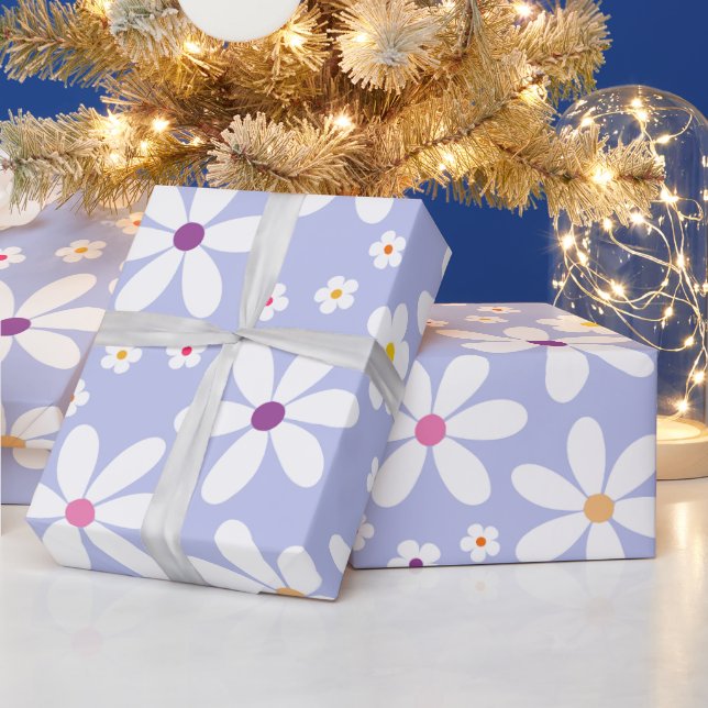 Pastel Lilac Daisy Flower Spring Summer Birthday Wrapping Paper (Holidays)