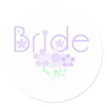 Pastel Lilac Flowers Bride Classic Round Sticker
