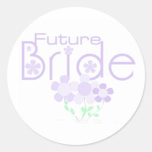 Pastel Lilac Flowers Future Bride Classic Round Sticker