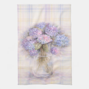 Pastel Lilac Hydrangea Kitchen Tea Towel