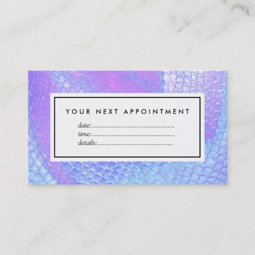 Pastel lilac mermaid scale appointment card